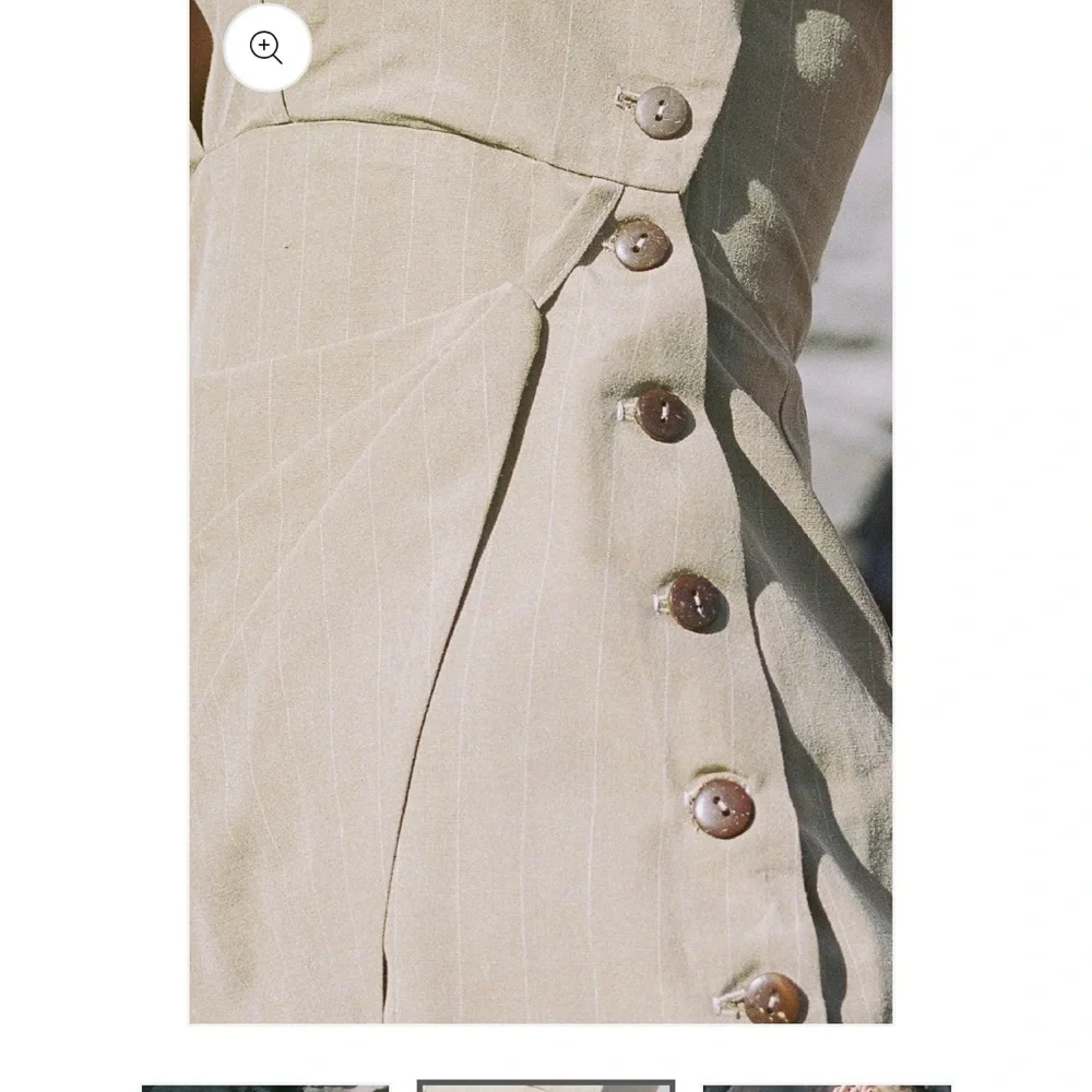 NWOT Wueste Kaili Linen Mini Dress Pinstripe - Picture 5 of 7